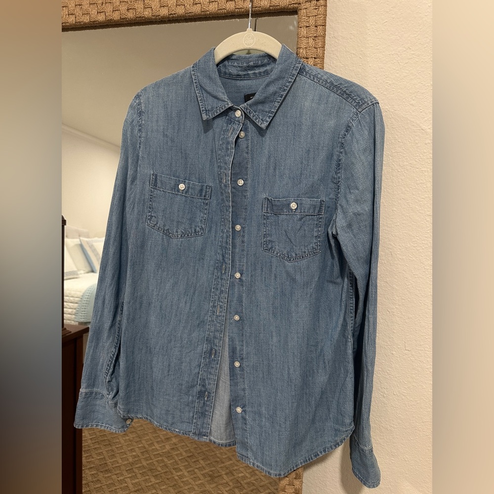 Halogen Light Blue Denim/Chambray Shirt - Size XS